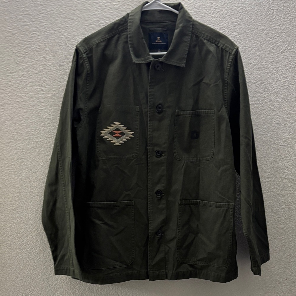 Roark Olive Jacket with Geometric Pocket